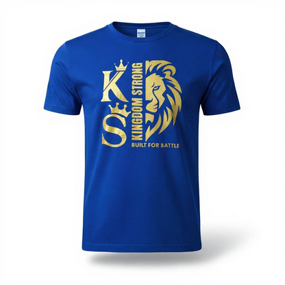 KINGDOM STRONGS "BUILT FOR BATTLE" SIGNATURE ULTRA T-SHIRT WITH METALLIC GOLD LOGO