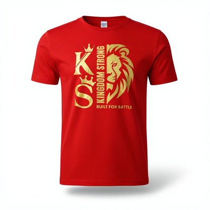 KINGDOM STRONGS "BUILT FOR BATTLE" SIGNATURE SOFT STYLE T-SHIRT WITH METALLIC GOLD LOGO