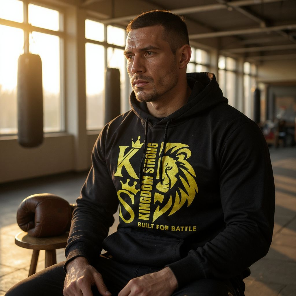 KINGDOM STRONG "BUILT FOR BATTLE" SOFT STYLE SIGNATURE LOGO METALIC GOLD LION