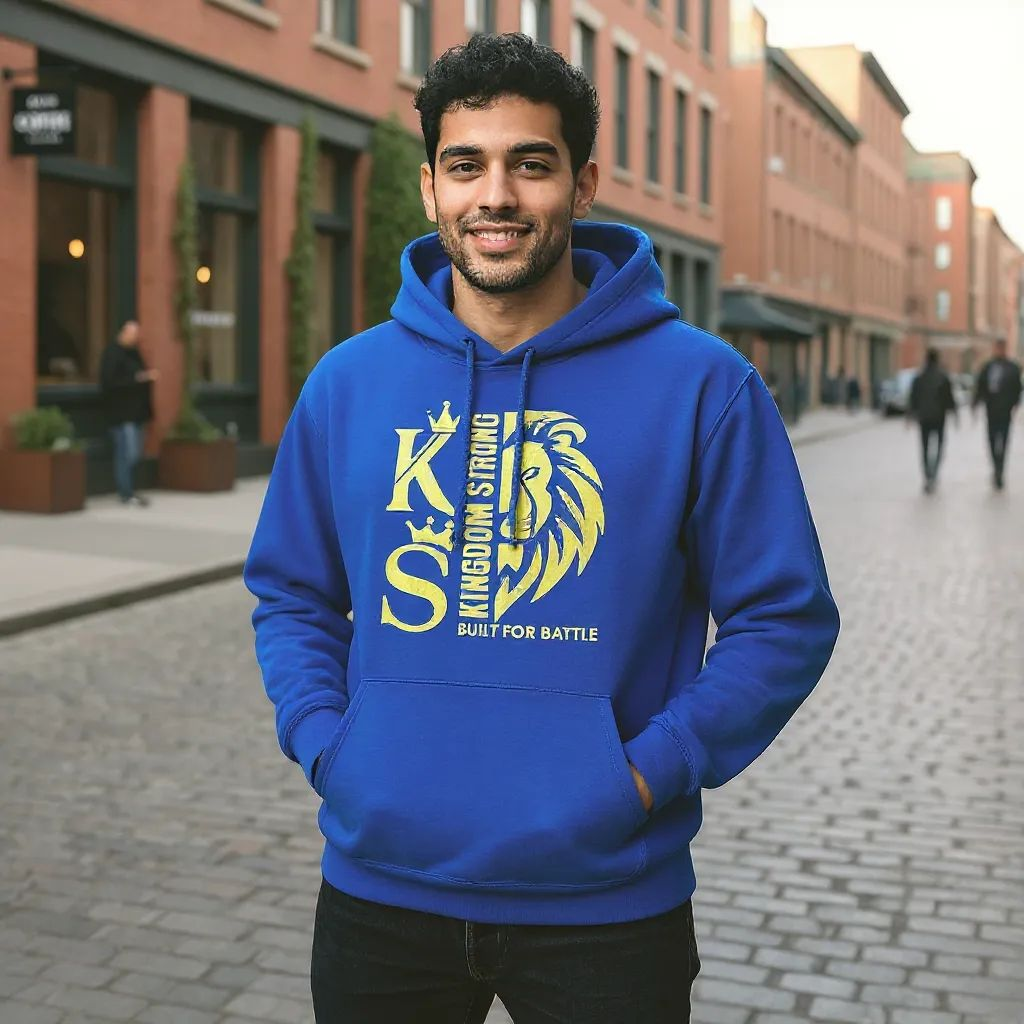 KINGDOM STRONG "BUILT FOR BATTLE" SOFT STYLE SIGNATURE LOGO METALIC GOLD LION